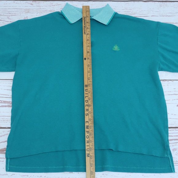 Vintage Izod Medium Green Thick Cotton Golf Polo Shirt - Picture 6 of 7
